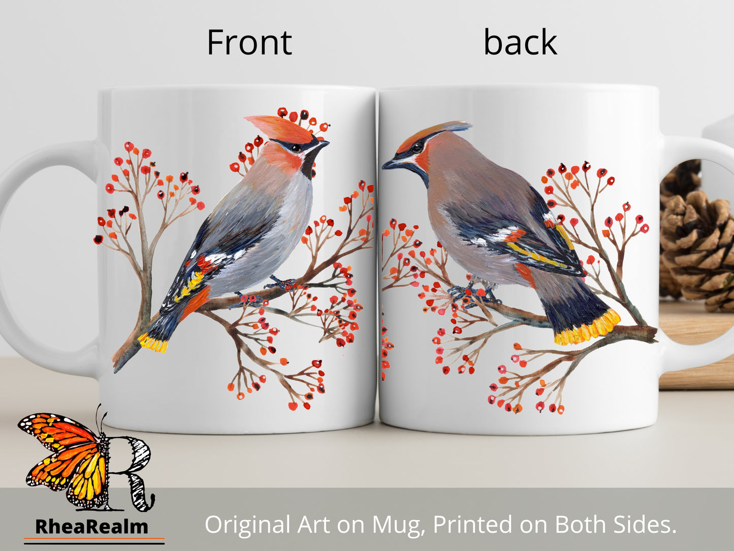 Waxwing Bird Mug