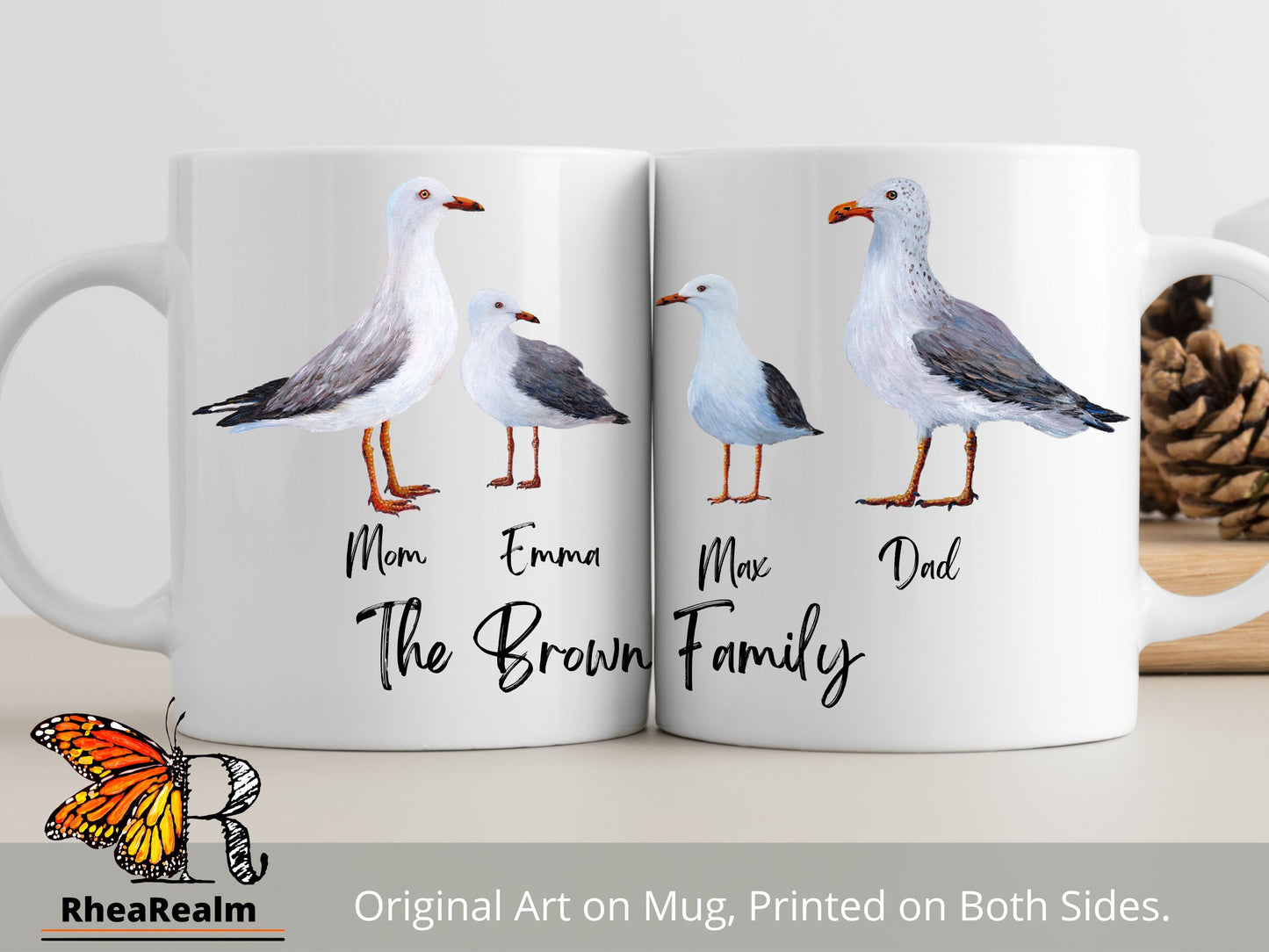 Personalized Sea Gull Family Mug