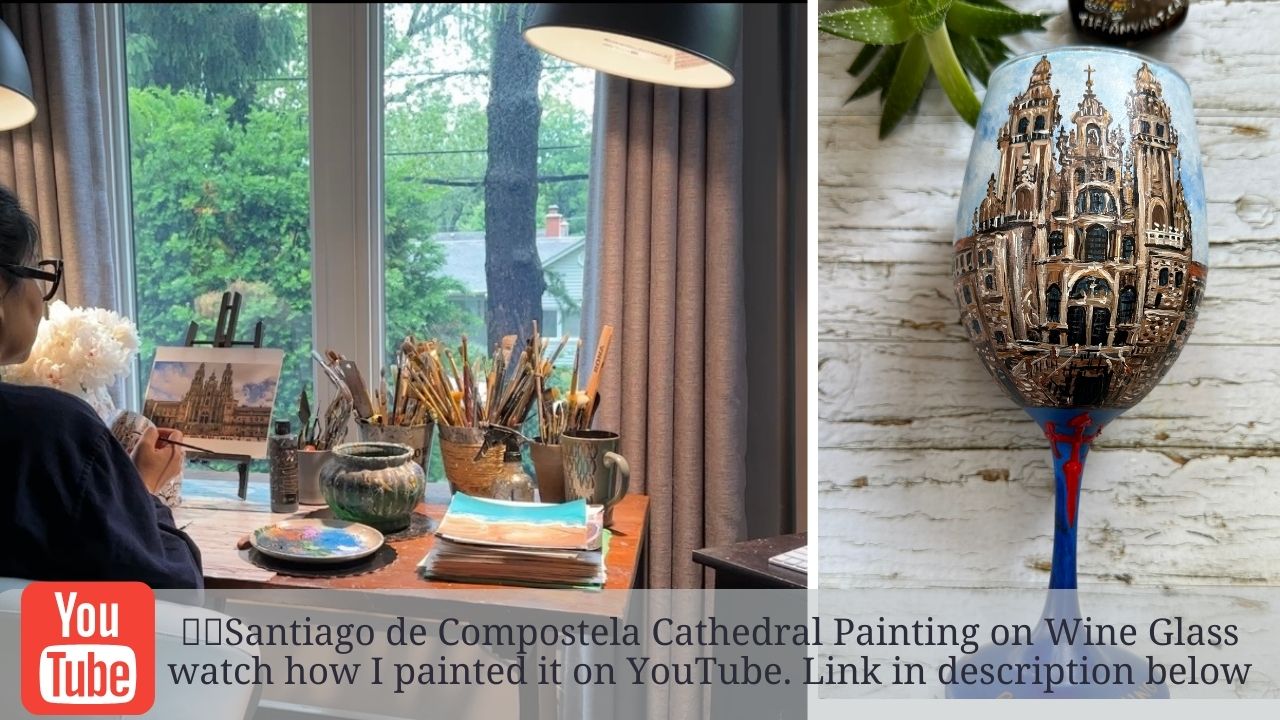 Cargar video: Hand painted wine glass from your photo