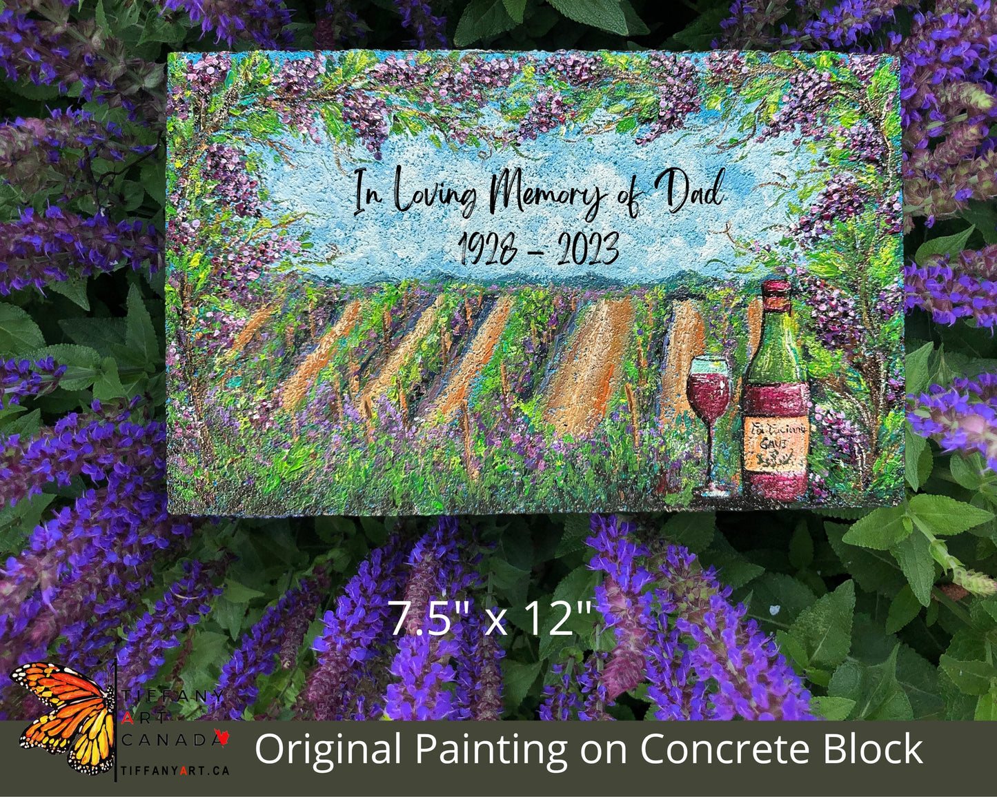 Hand Painted Vineyard Memorial Stone