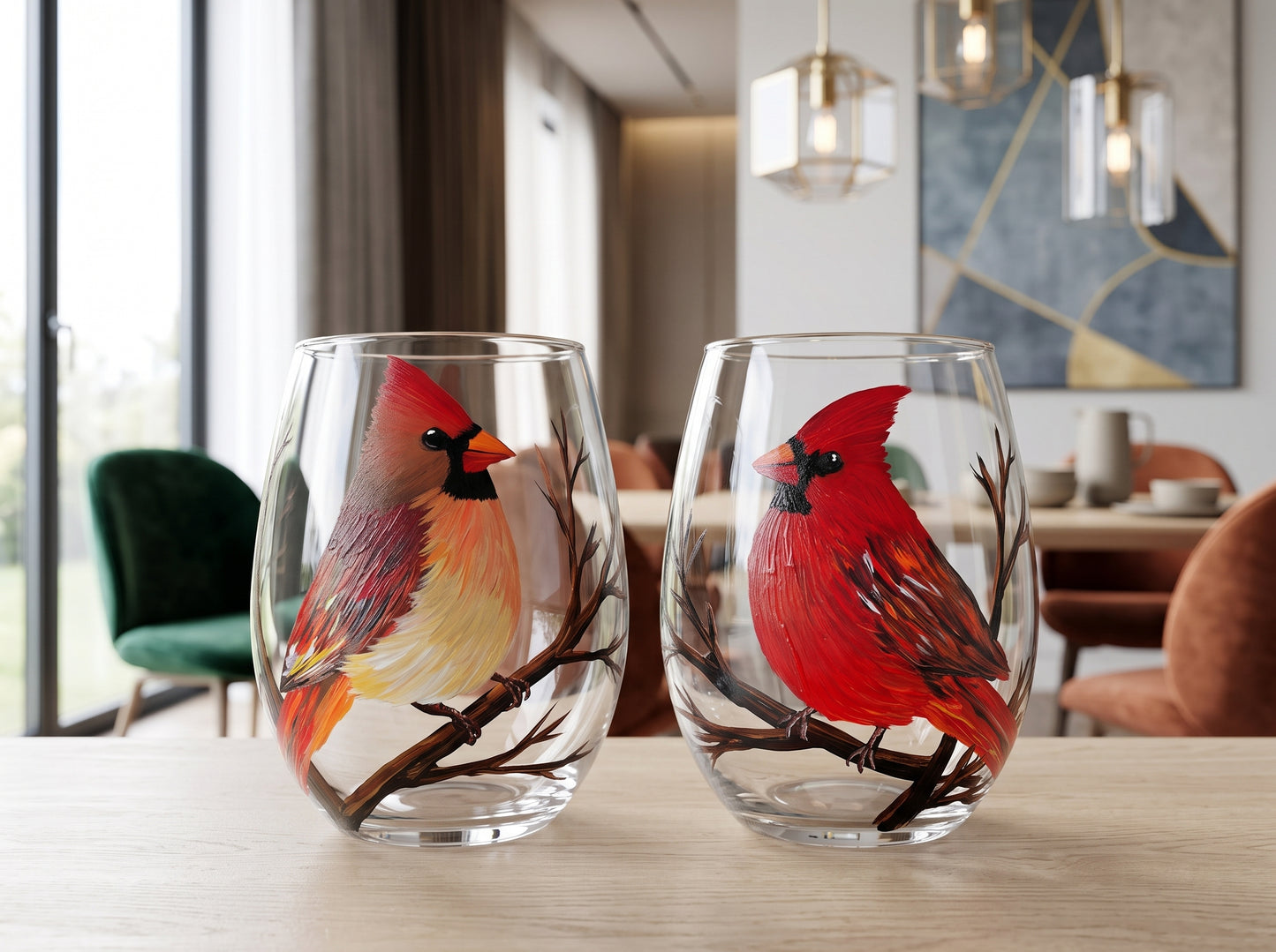Mr and Mrs Wine Glasses, Hand Painted Wedding Gift
