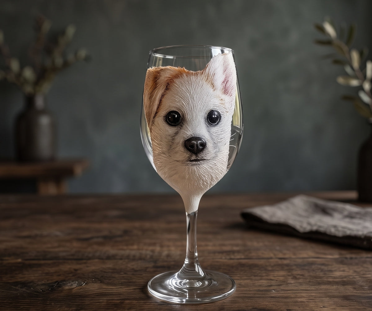 Hand-Painted Custom Dog Wine Glass