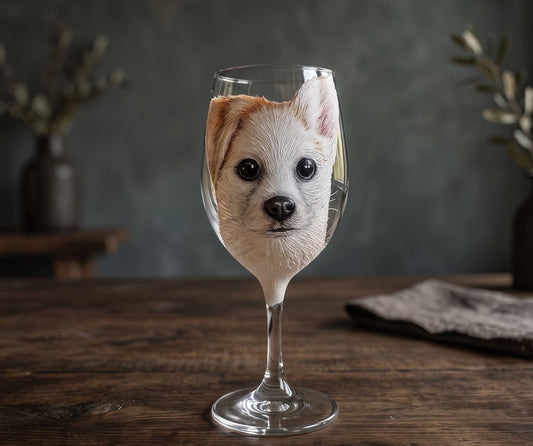 Hand-Painted Custom Dog Wine Glass