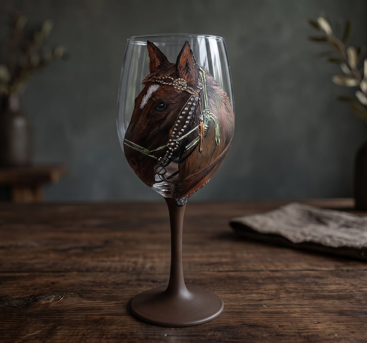 Hand-Painted Custom Dog Wine Glass