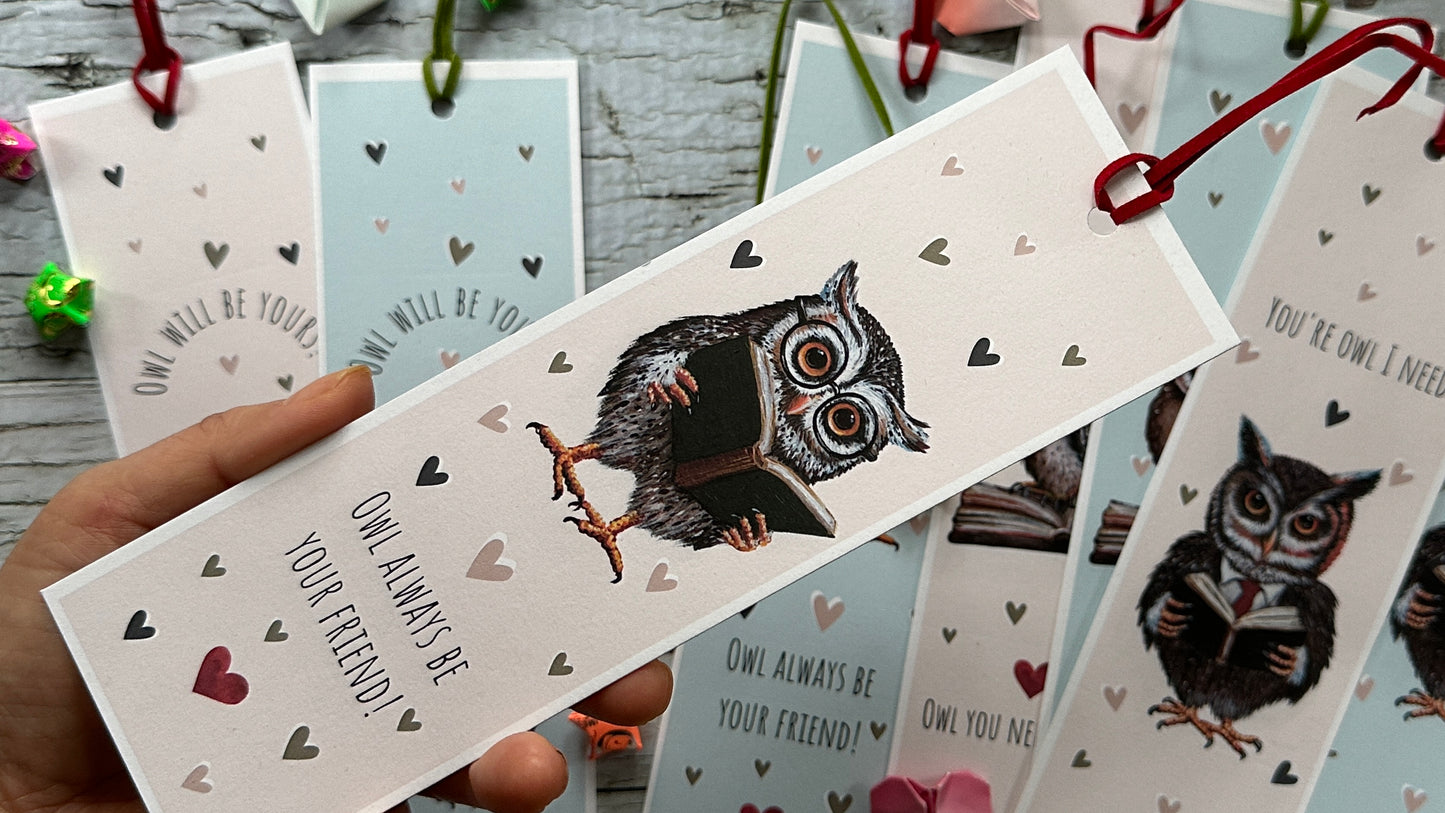 Digital Download 8 Owl Valentines Bookmark