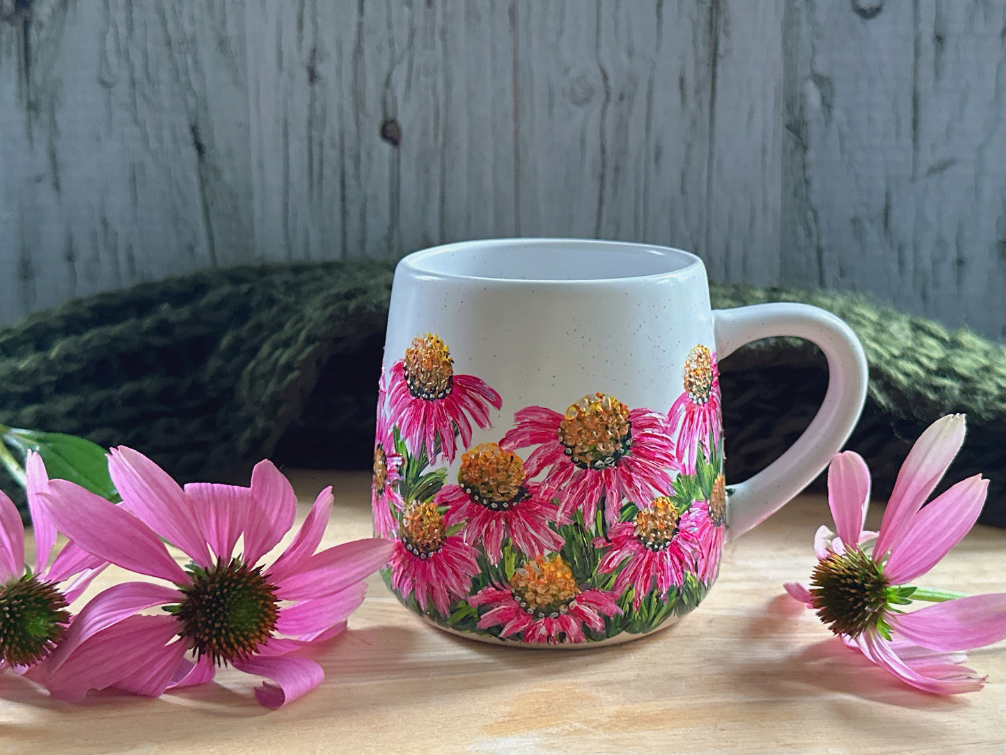 Hand Painted Echinacea Mug
