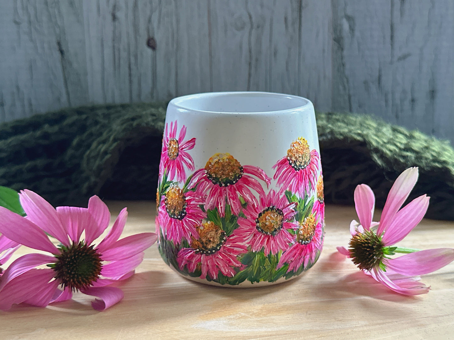 Hand Painted Echinacea Mug