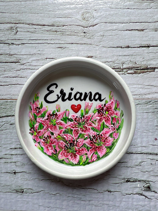 Personalized Hand Painted Ring Dish, Custom Jewelry Holder