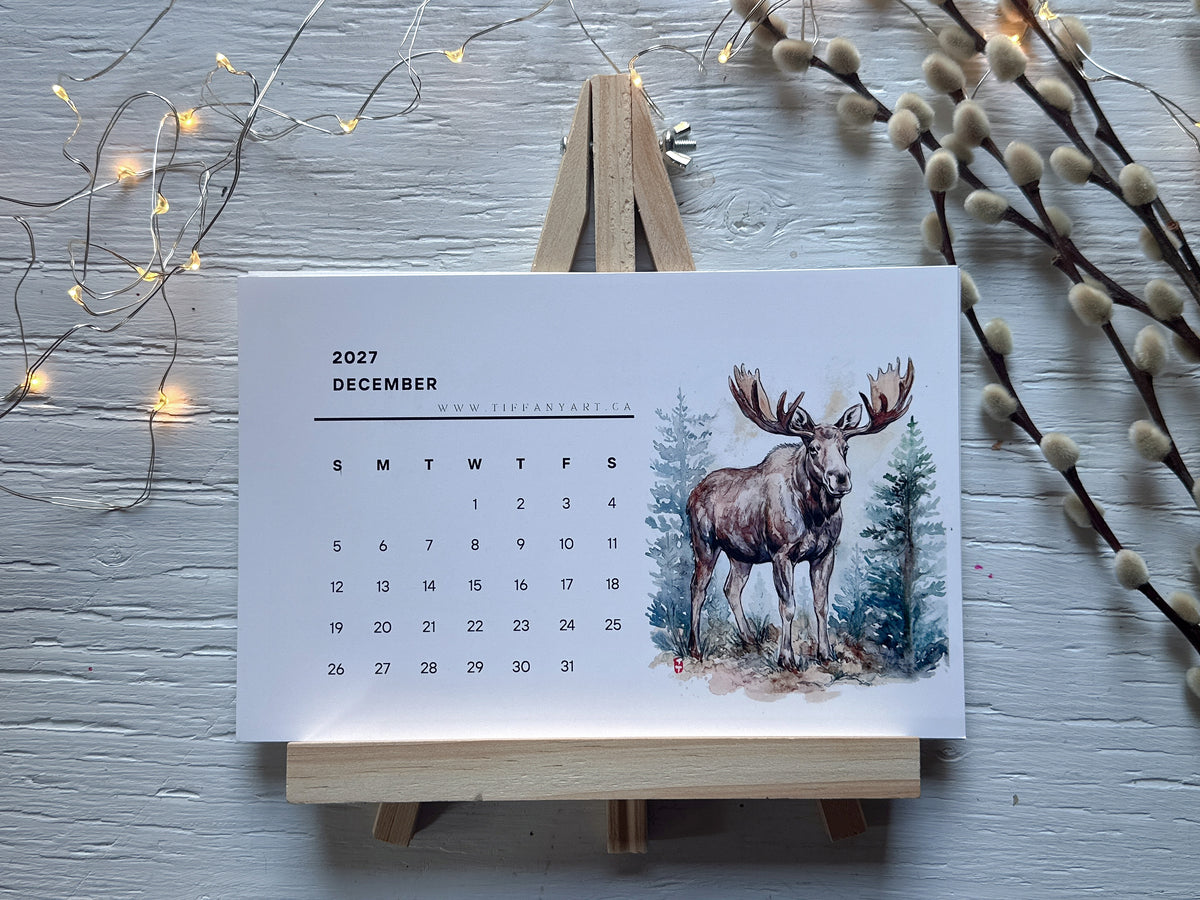 2027 Wild Animal Desk Calendar, Art Print
