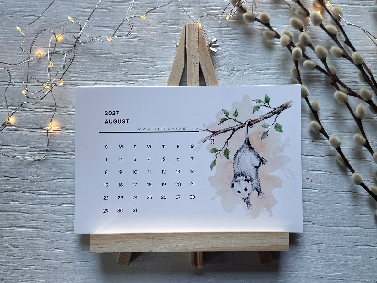 2027 Wild Animal Desk Calendar, Art Print