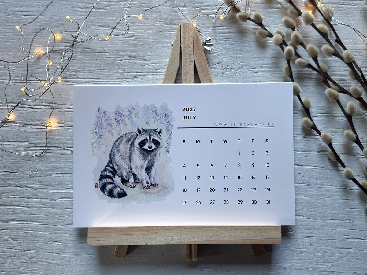 2027 Wild Animal Desk Calendar, Art Print