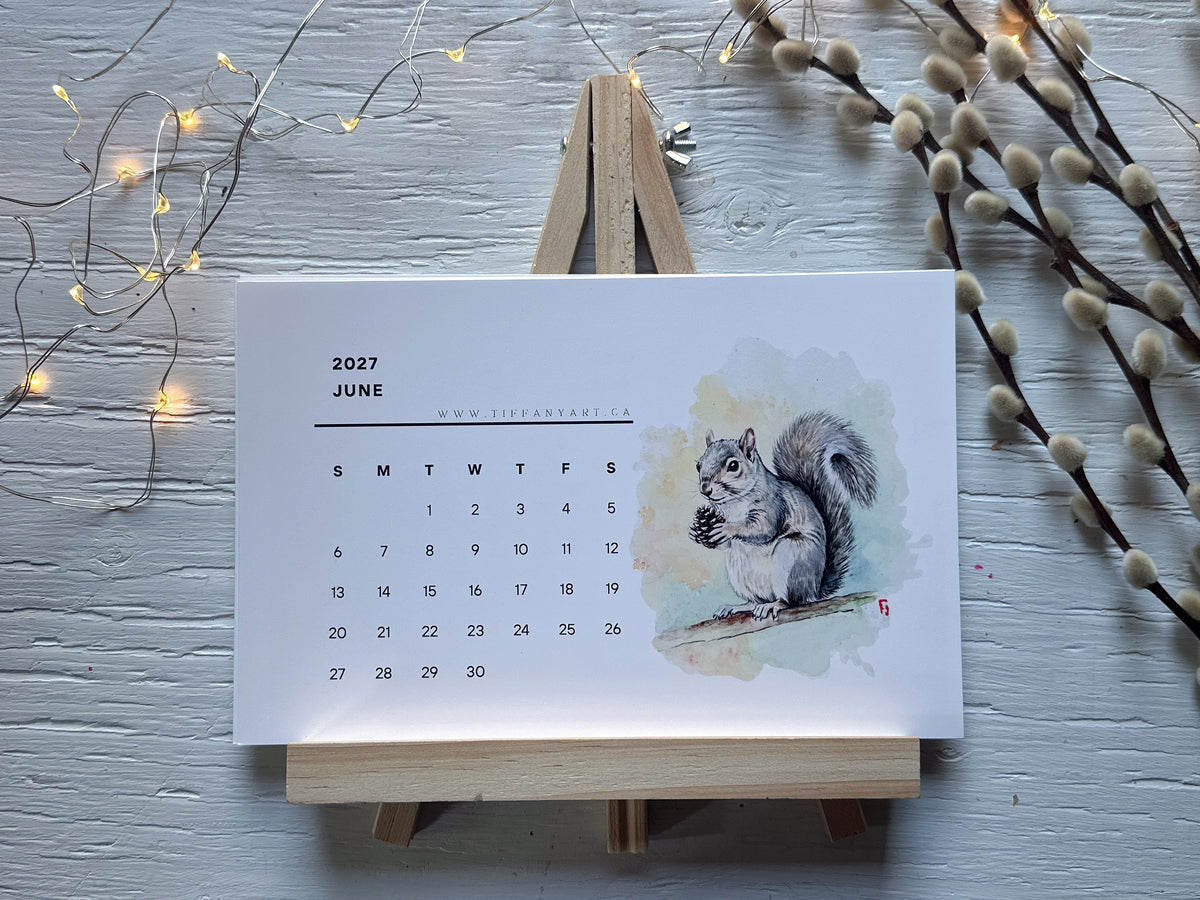 2027 Wild Animal Desk Calendar, Art Print