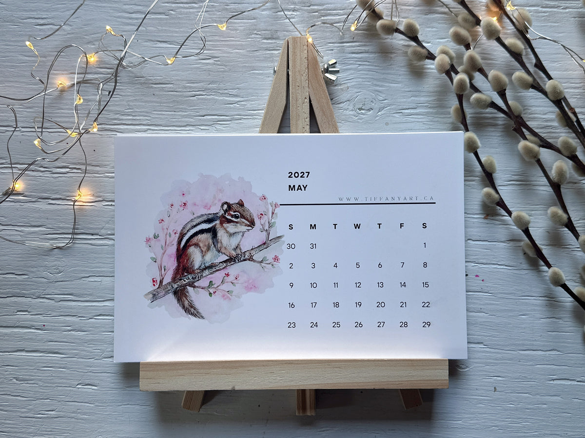 2027 Wild Animal Desk Calendar, Art Print