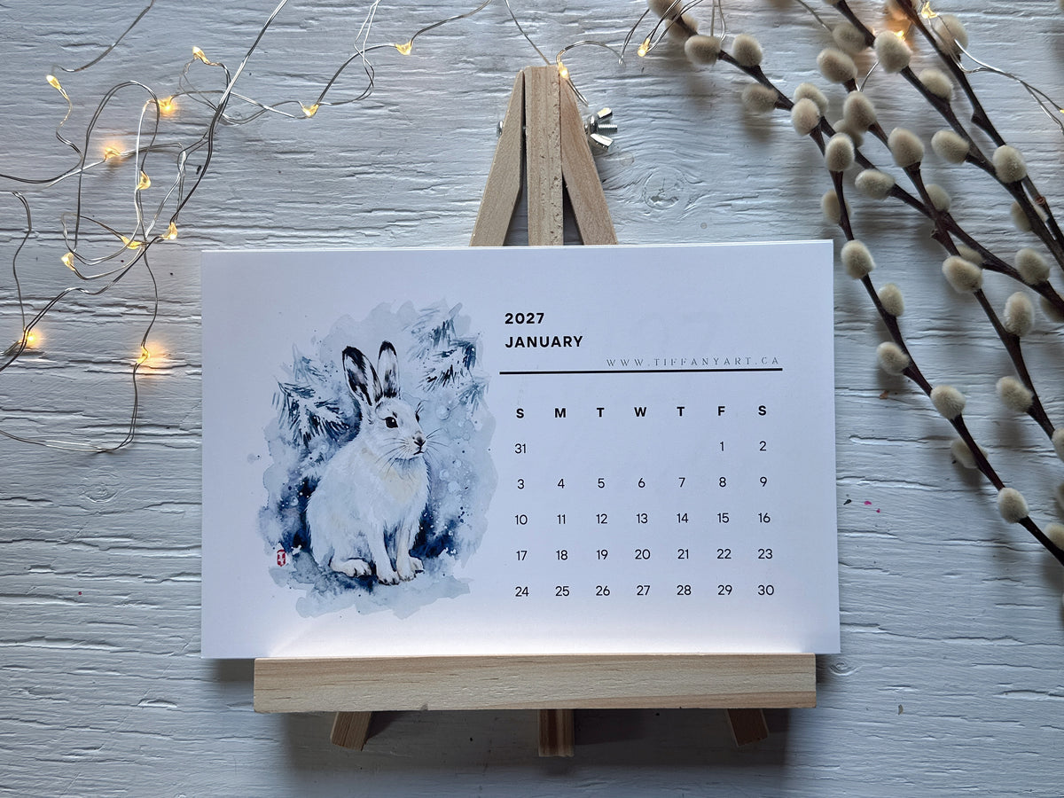 2027 Wild Animal Desk Calendar, Art Print