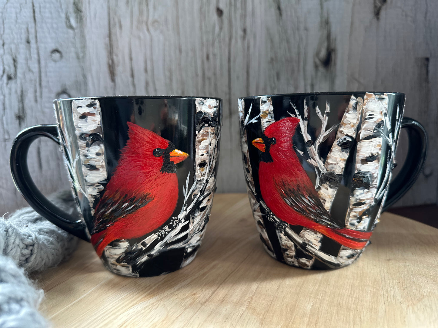 Hand Painted Cardinal Mug