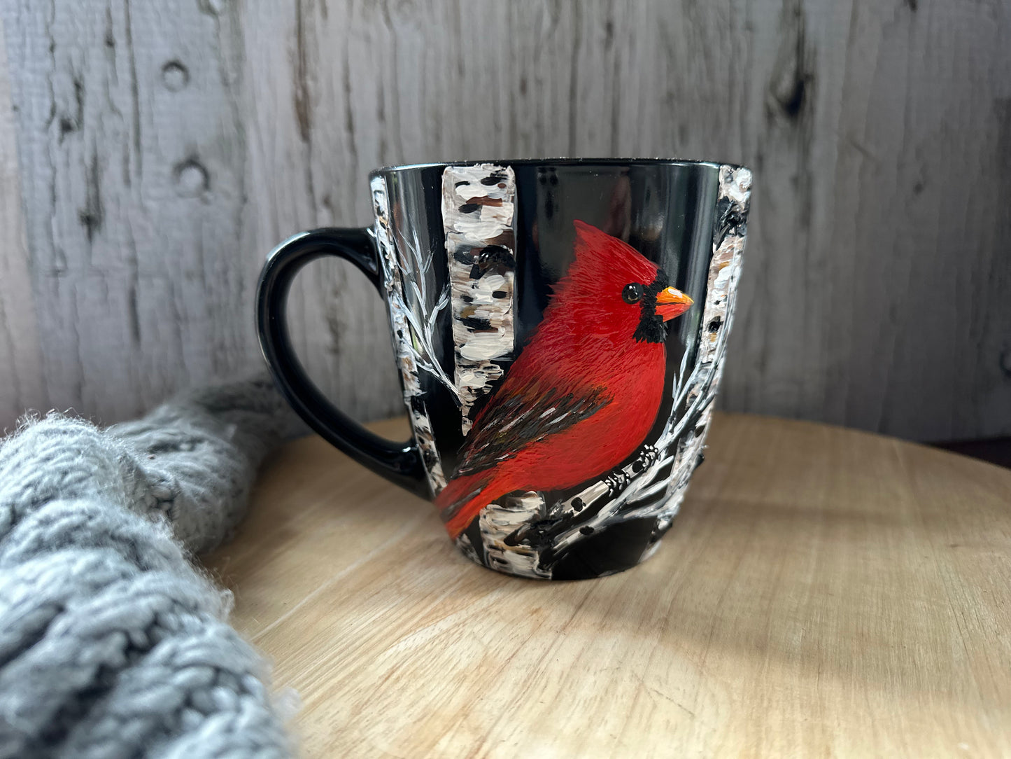 Hand Painted Cardinal Mug