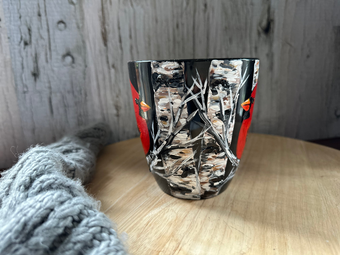 Hand Painted Cardinal Mug