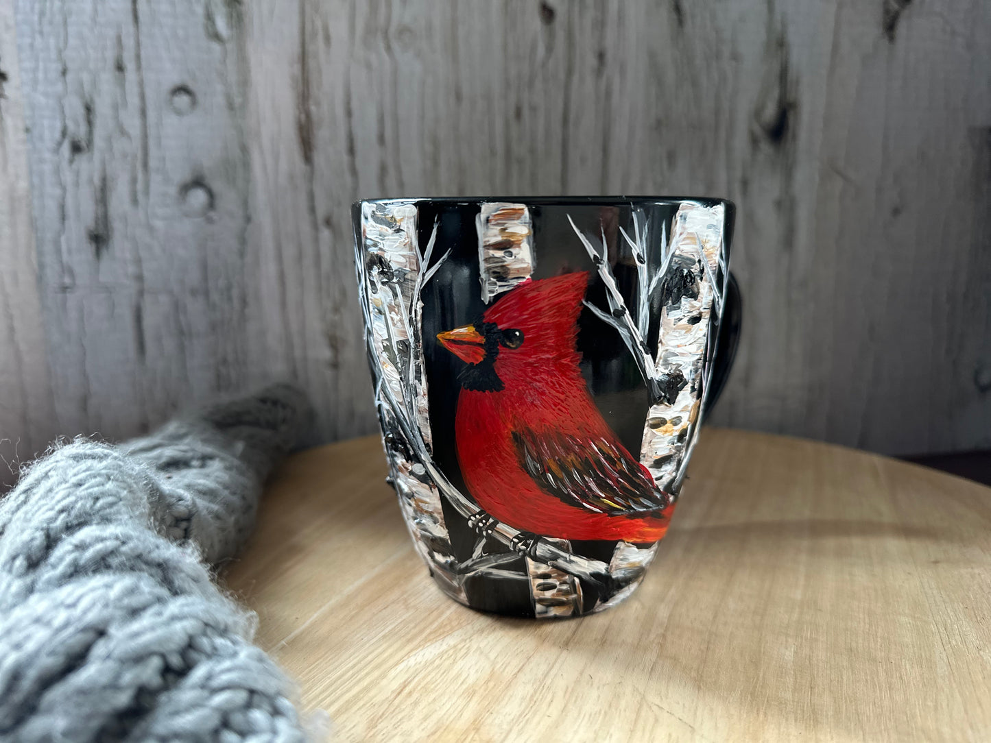 Hand Painted Cardinal Mug