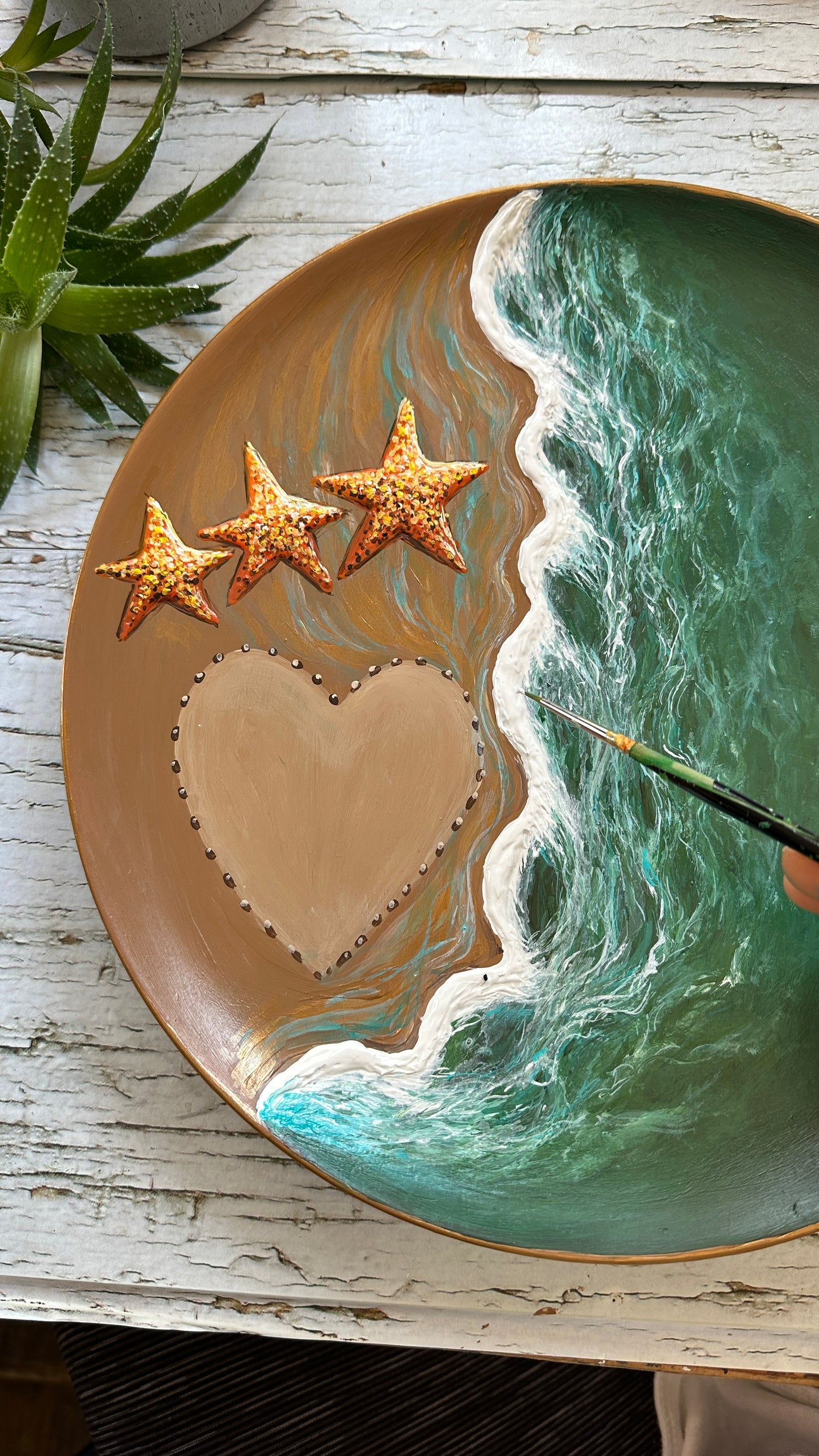 Hand Painted 11" Beach Plate