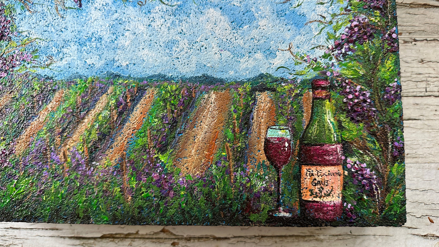 Hand Painted Vineyard Memorial Stone