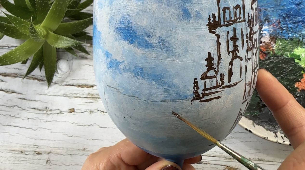 Hand Painted Wine Glass From Your Photo