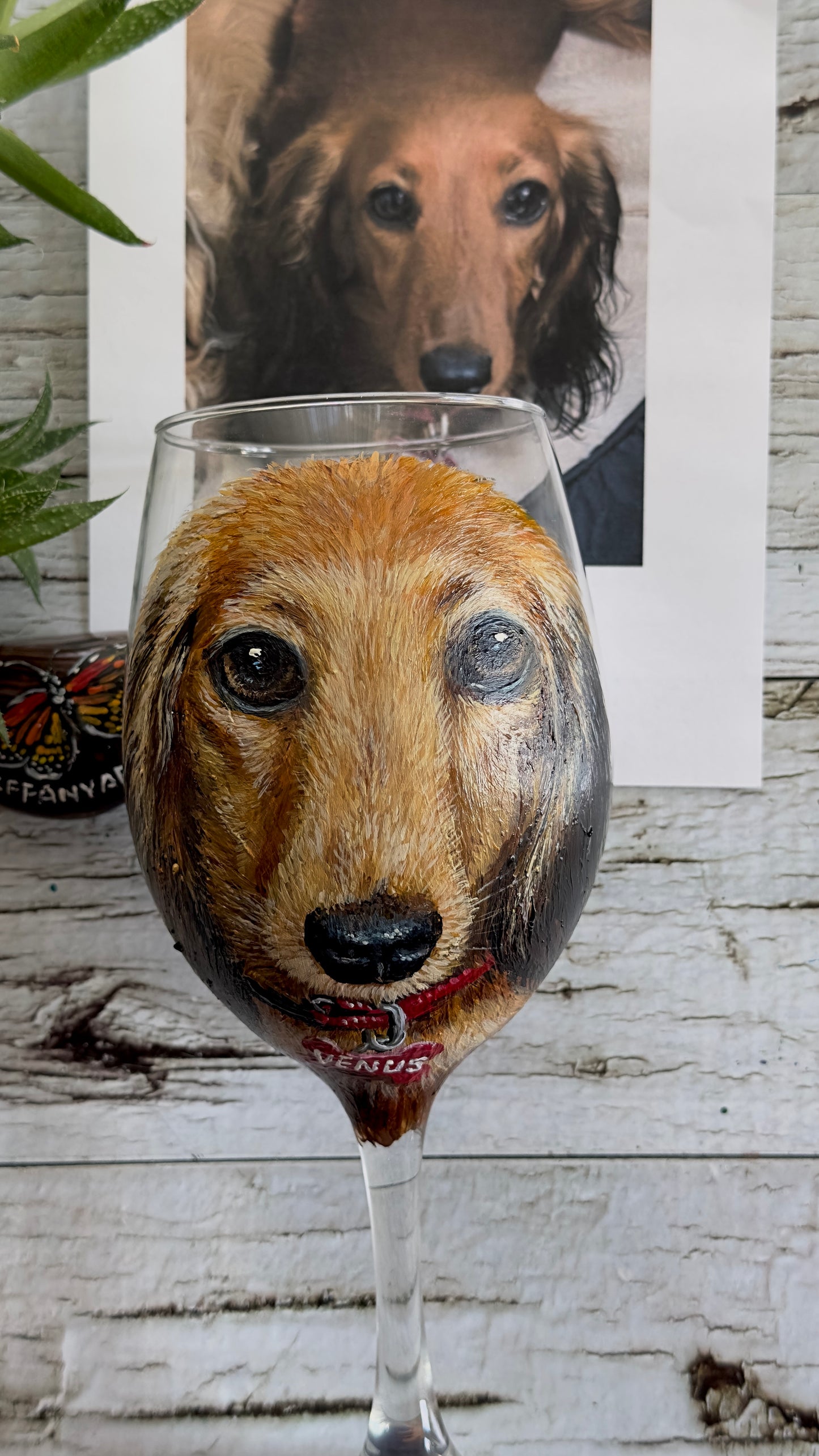 Custom dog Portrait  Wine Glass From Your Photo