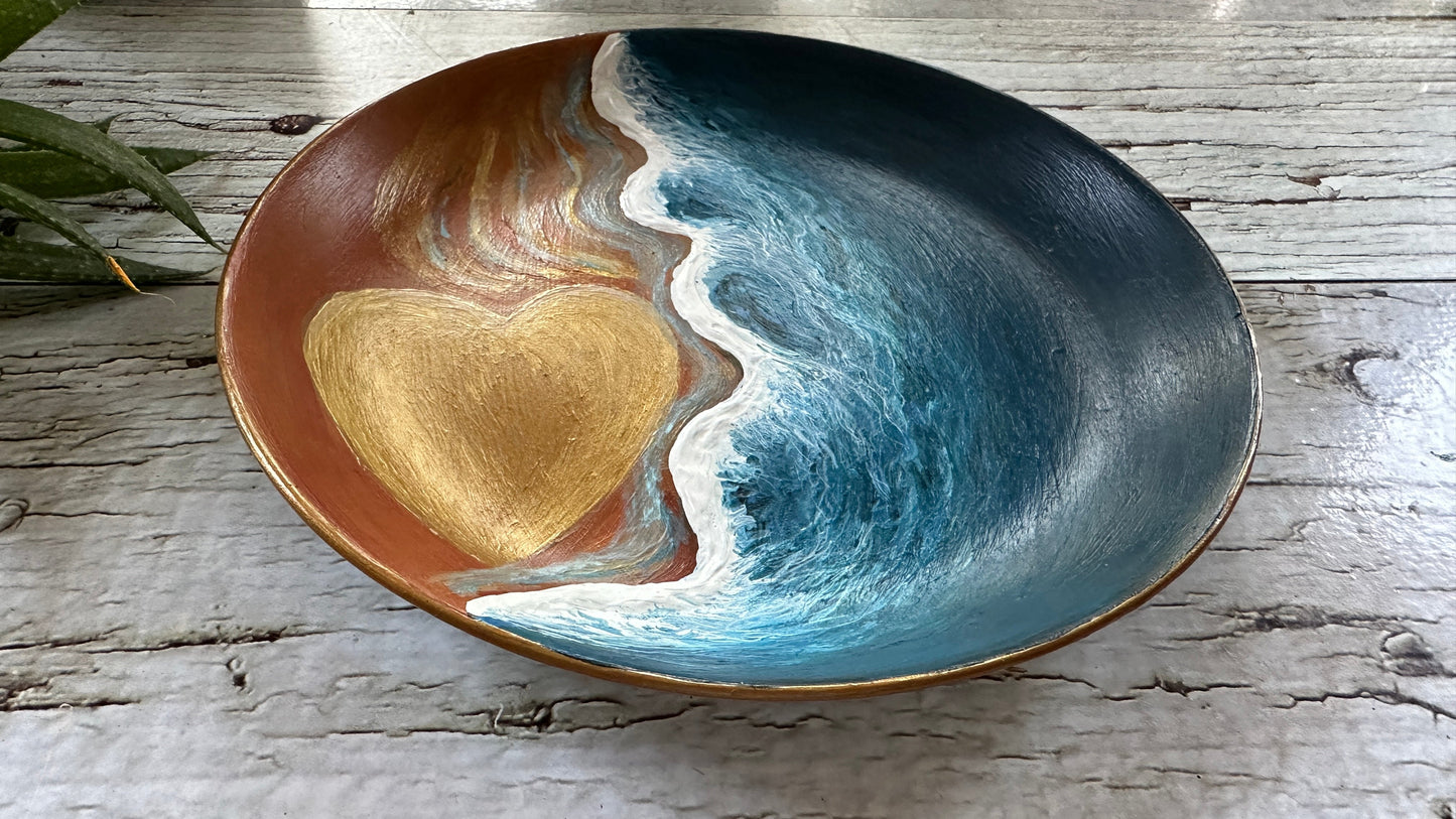 Hand Painted Beach Engagement Ring Dish