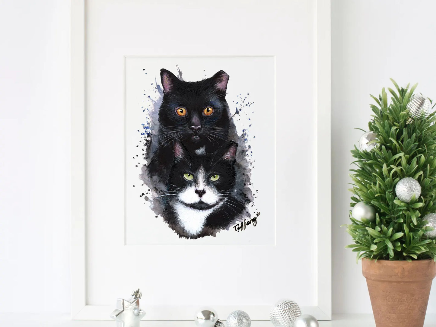 Custom Cat Portrait Painting, Original Pet Memorial Gift