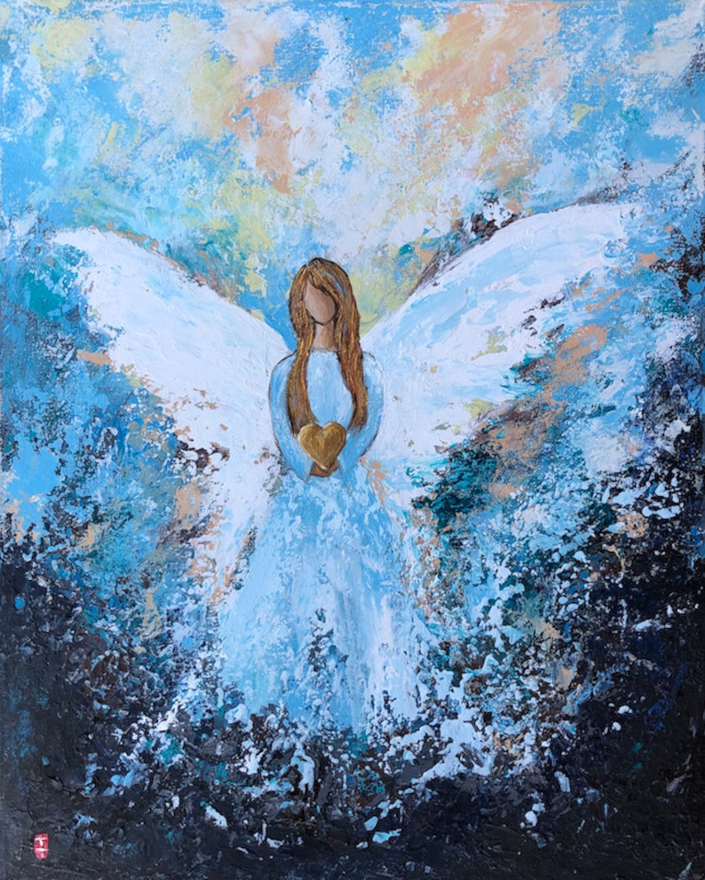 Abstract Angel painting on canvas