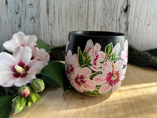 Hand Painted Rose of Sharon Tree Mug