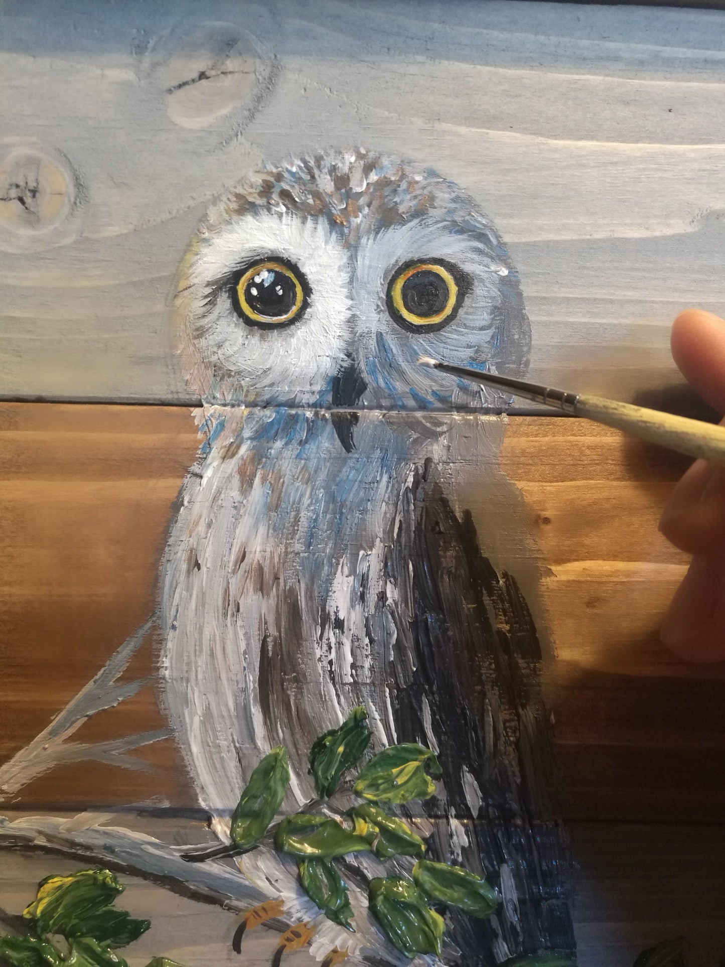 Hand-Painted Owl Art, Rustic Wood Sign, Owl Lover Gift