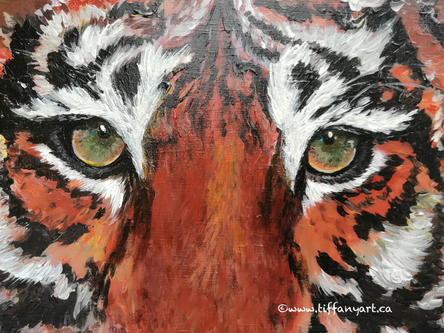 Original Tiger Painting on Wood, Wild Animal Painting, Wildlife Art, Tiger Art, Tiger Gift for Him, Father's Day Gift, Tiger Wall Art