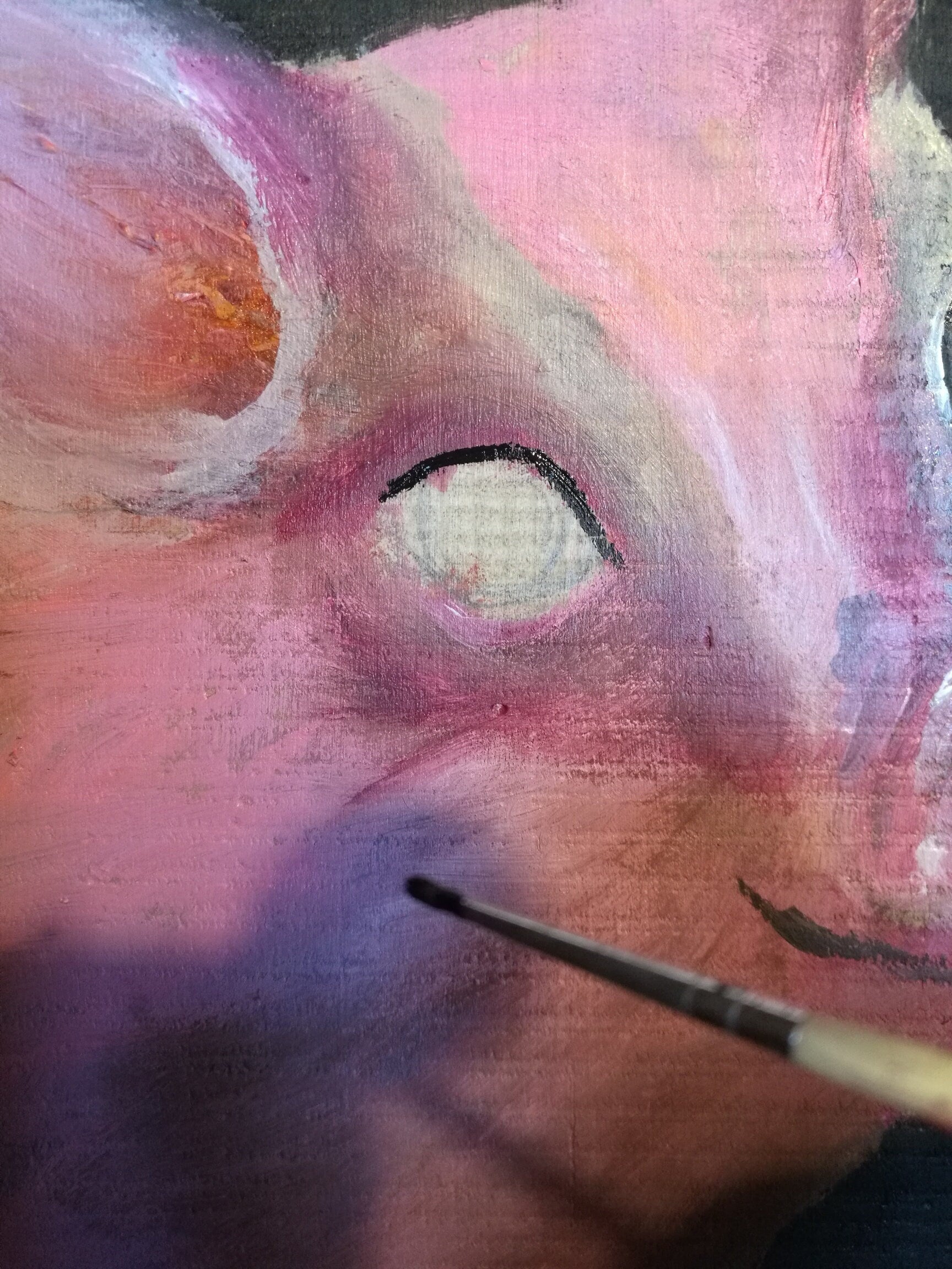 Original Pig Painting on Wood: Farmhouse Animal Art