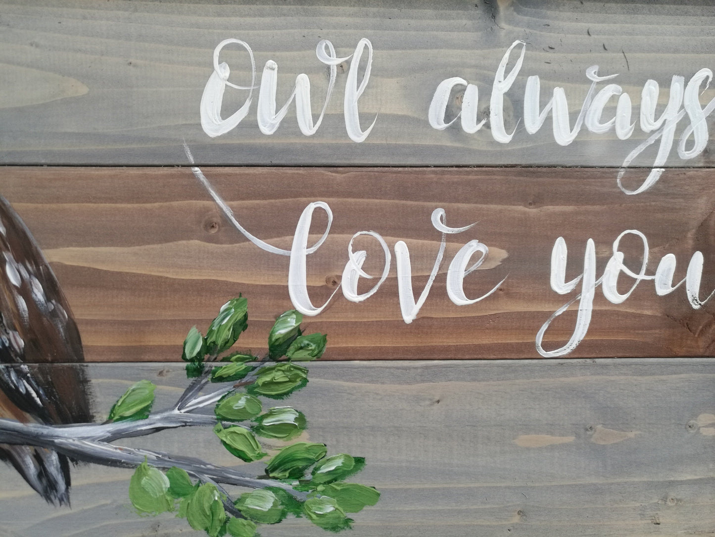 Hand-Painted Owl Art, Rustic Wood Sign, Owl Lover Gift