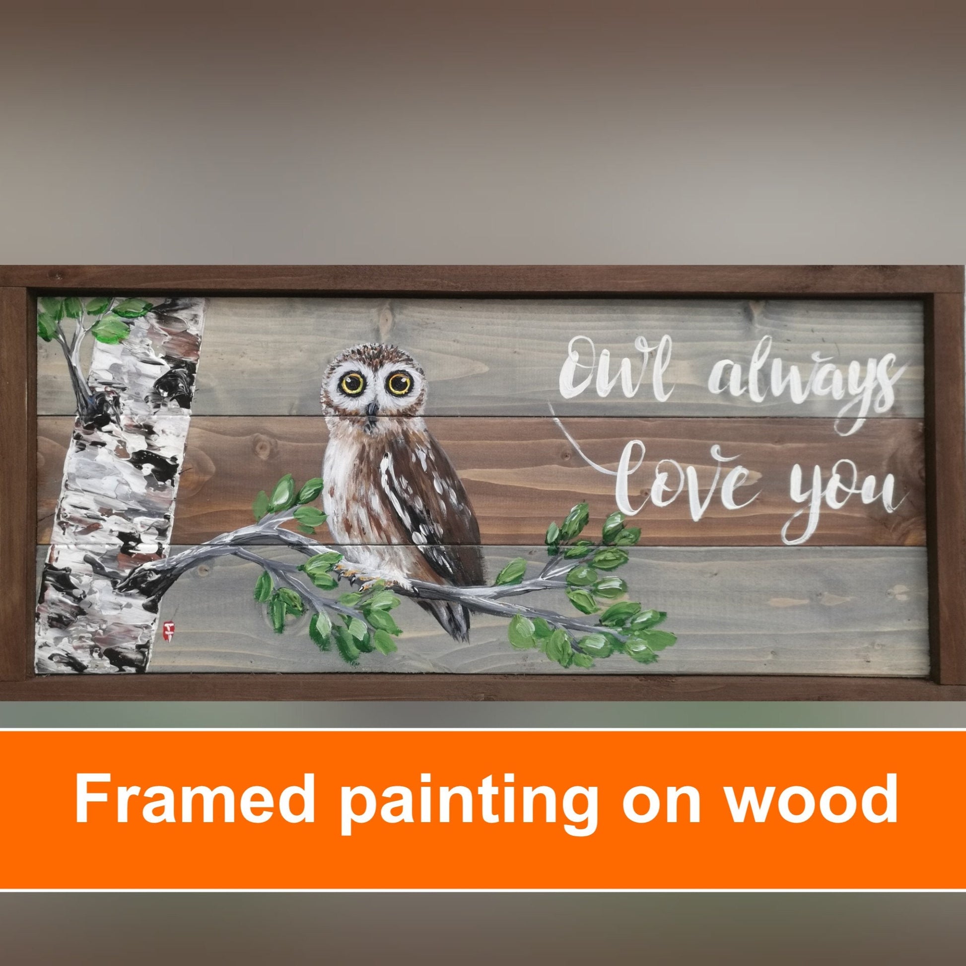 Hand-Painted Owl Art, Rustic Wood Sign, Owl Lover Gift