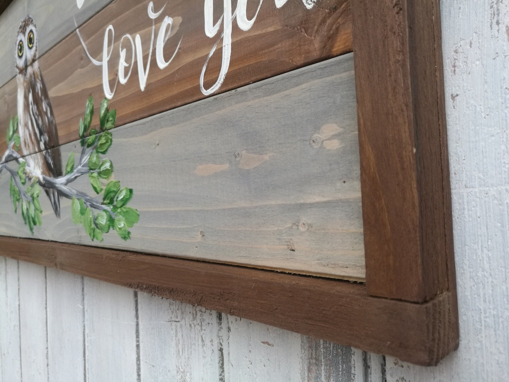 Hand-Painted Owl Art, Rustic Wood Sign, Owl Lover Gift