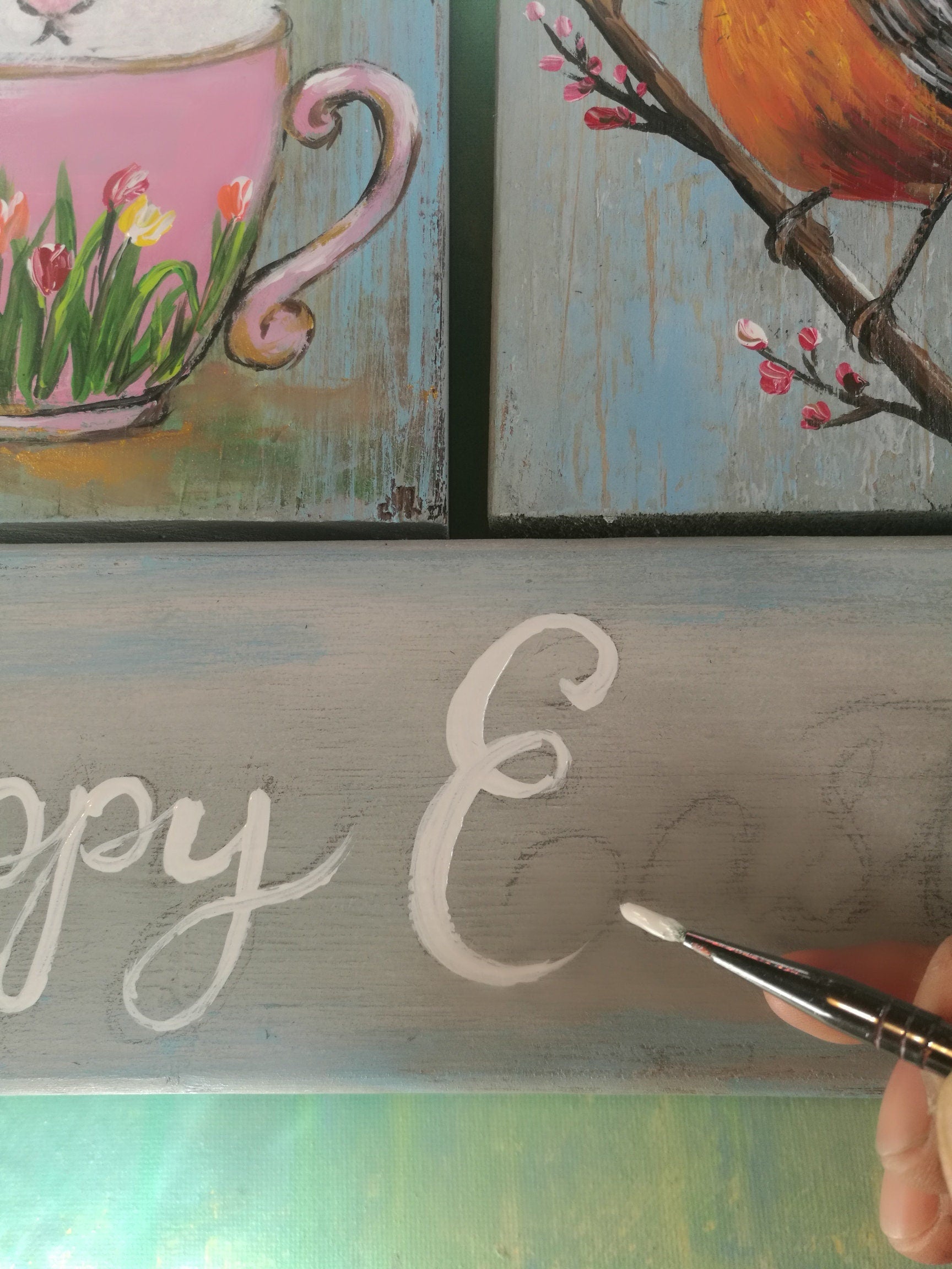 Easter decor, Easter bunny decor, Easter decorations farmhouse, Easter tiered tray decor, Happy Easter sign, Spring decor, Farmhouse spring (Happy Easter Sign Set of 3)