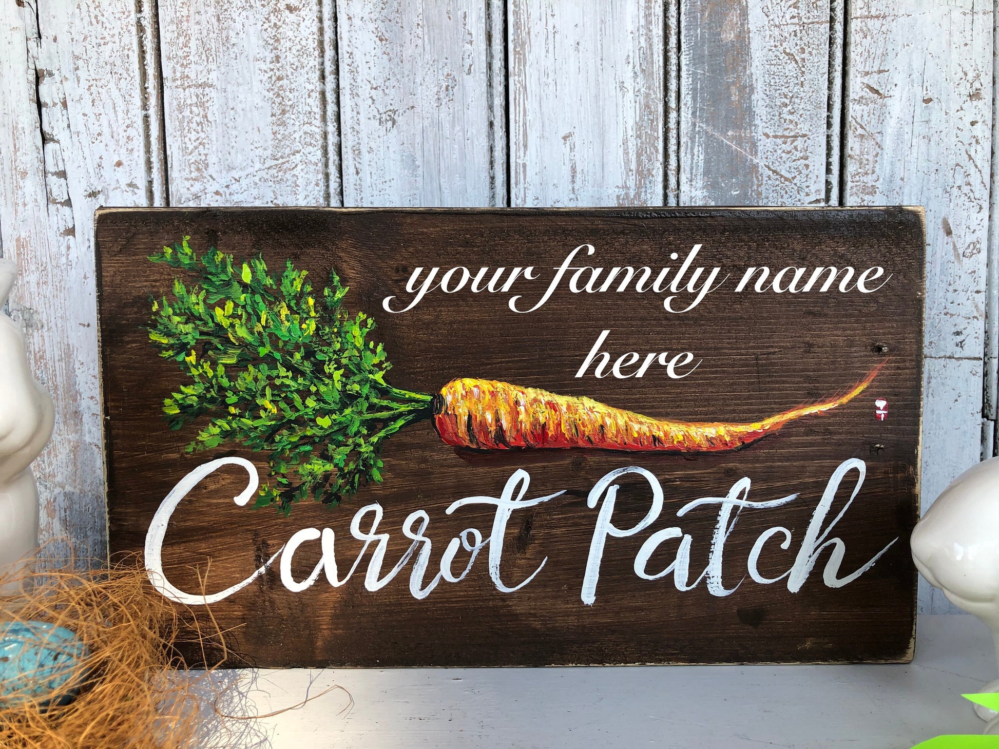 Easter decor, Easter bunny decor, Easter decorations farmhouse, Easter tiered tray decor, Happy Easter sign, Spring decor, Farmhouse spring (Carrot Patch Set of 3)