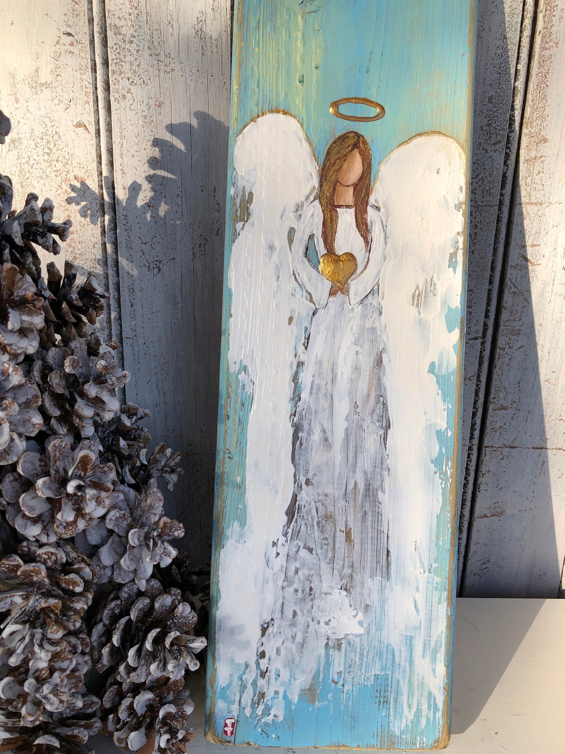 Church painting on wood, Church decor, Christmas decor, Christmas church, Rustic Christmas decor, Church artwork, Church art