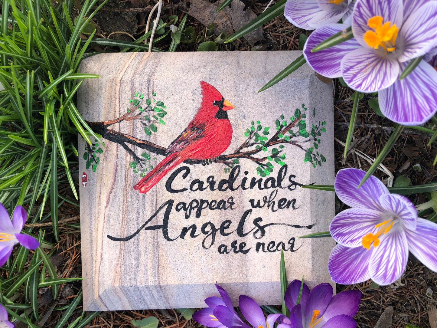 Cardinal Memorial Stone 6.25x6.25" (2)