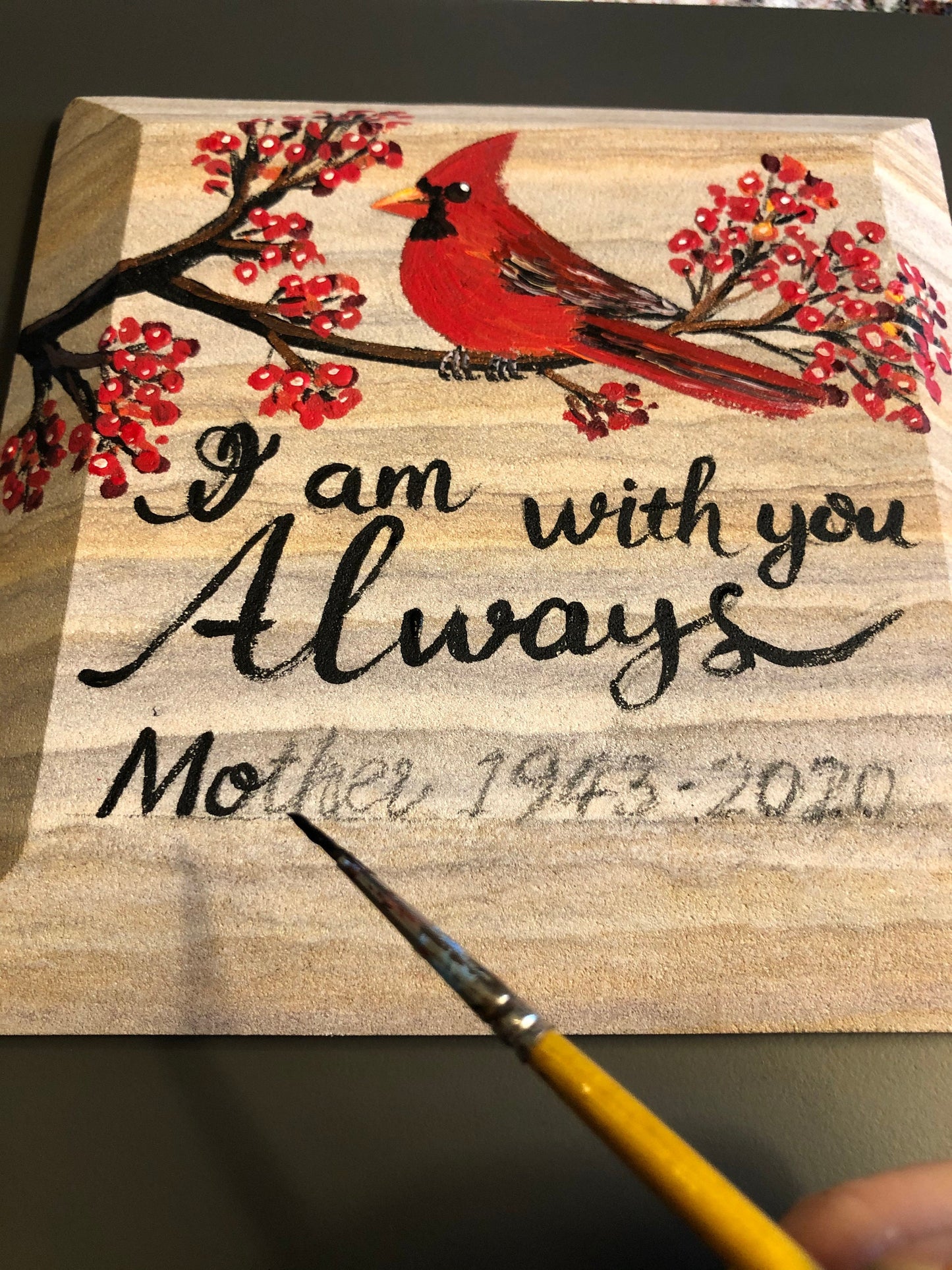 Cardinal Memorial Stone 6.25x6.25" (2)