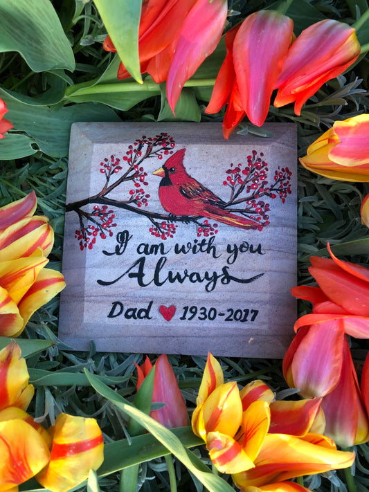 Cardinal Memorial Stone 6.25x6.25" (2)