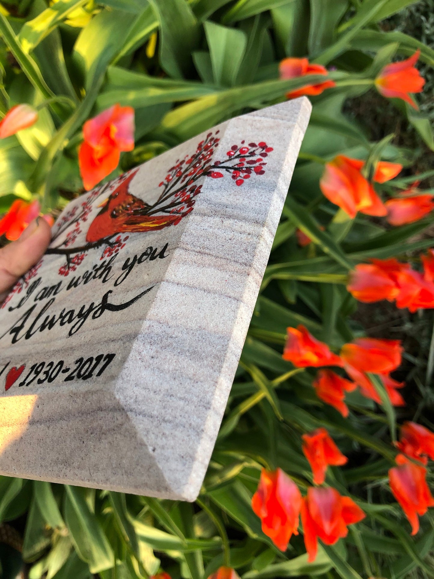 Cardinal Memorial Stone 6.25x6.25" (2)