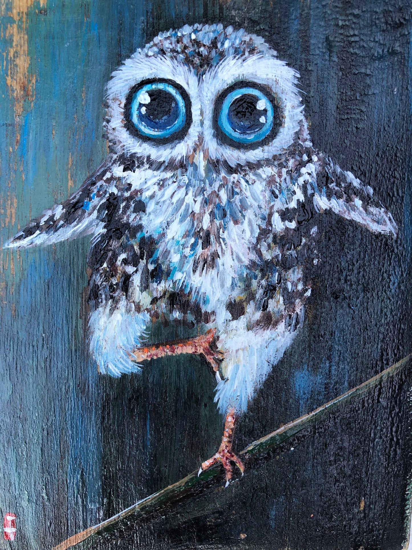 Owl gifts, Owl decor, Owl art, Owl decoration, Owl wall art, Owl painting, Original Owl painting, Owl lover, Owl wall decor, Owl wood sign (Set of 2 - Owl 1)