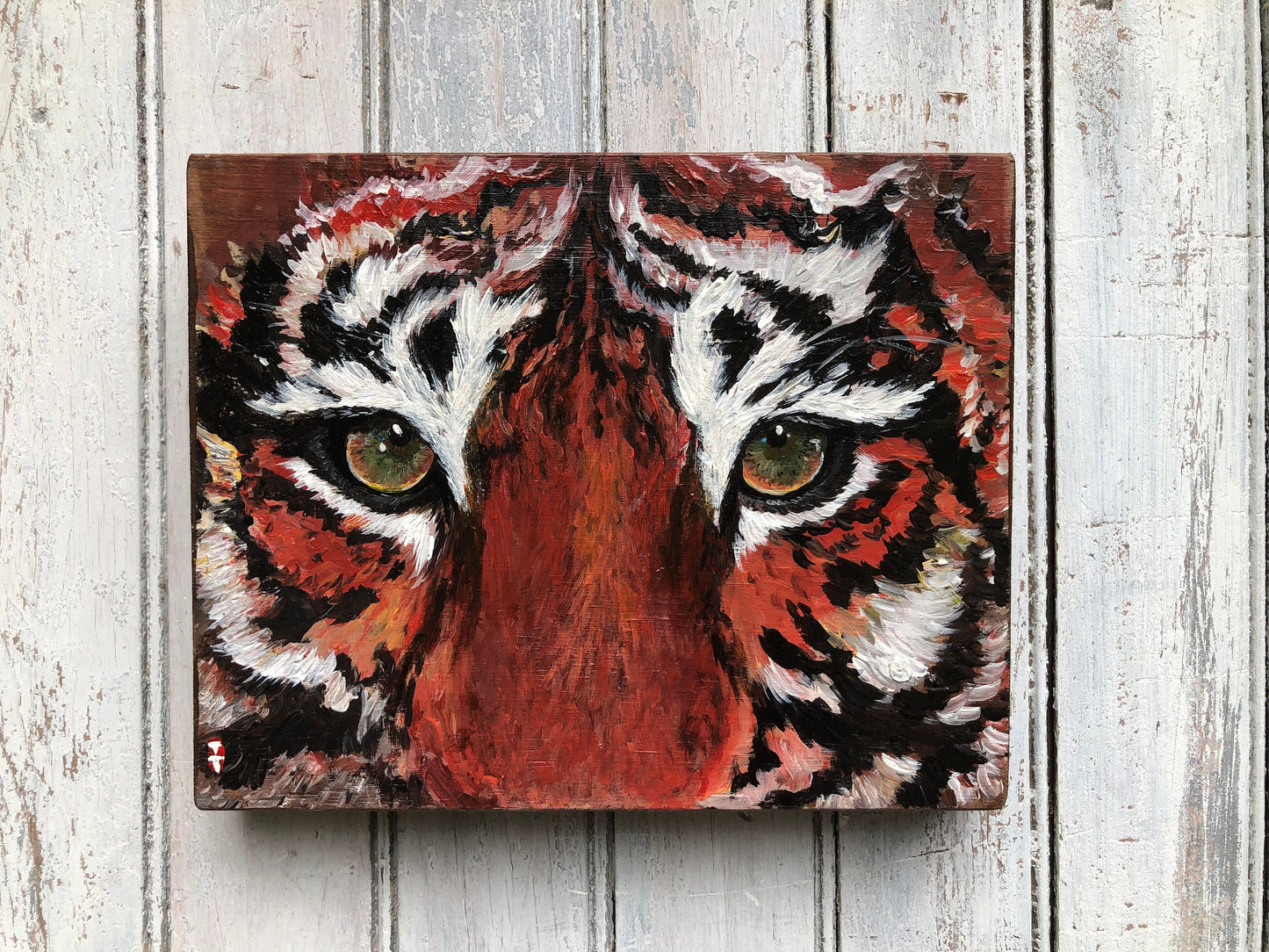 Tiger painting on Wood, Tiger art, Tiger artwork, Wild animal painting, Gift for Him, Hunter cabin decor, Animal painting, Wild animal art