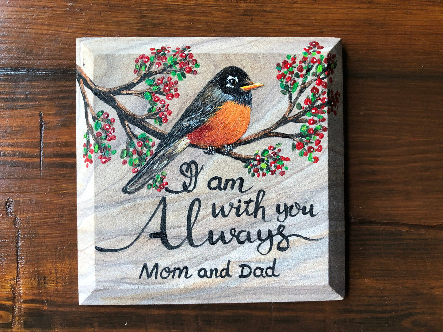 Robin Memorial Stone 6.25x6.25" (2)