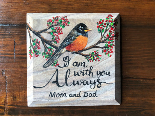 Robin Memorial Stone 6.25x6.25" (2)