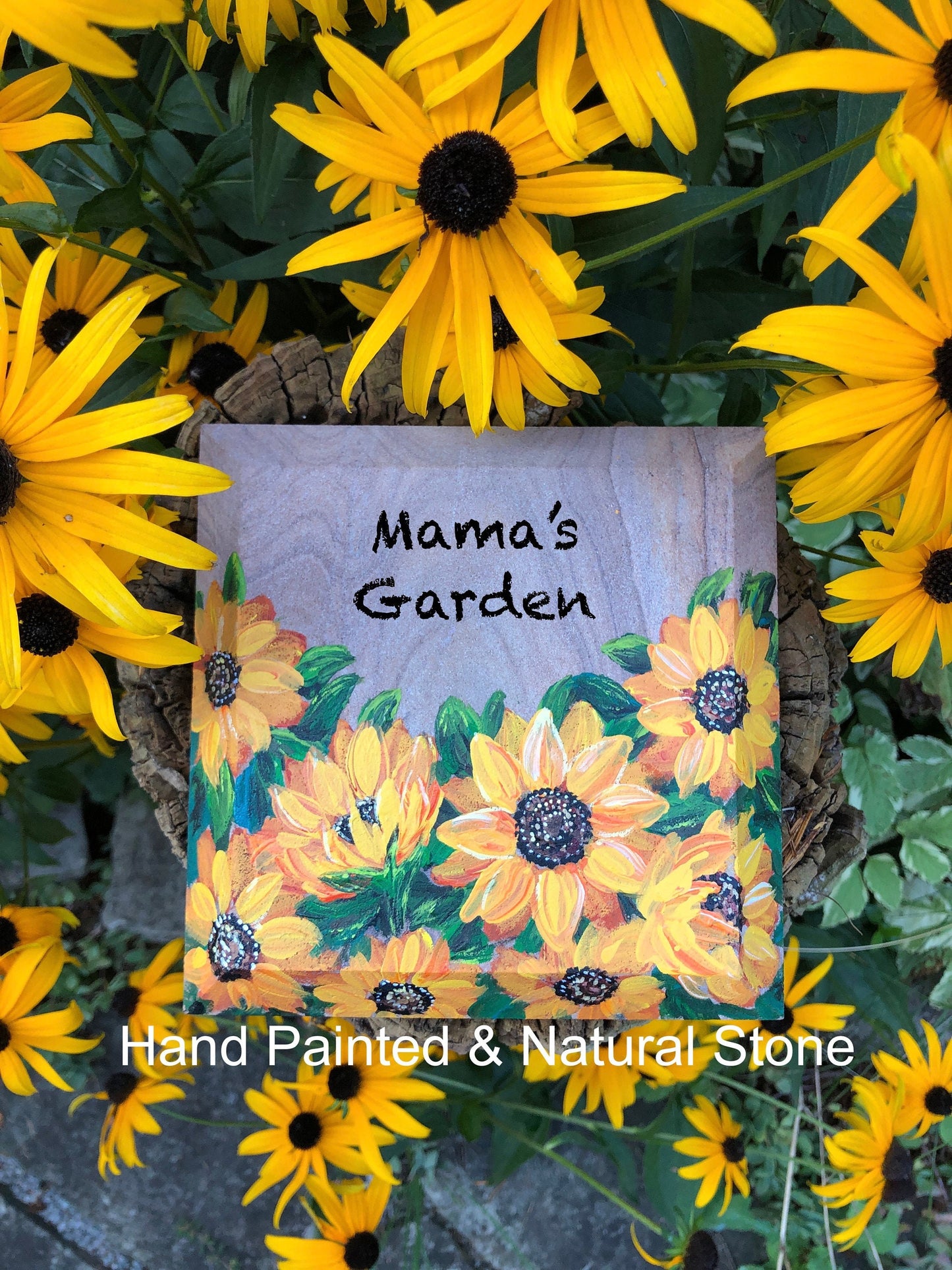 Hand Painted Garden Stone 6.25x6.25"