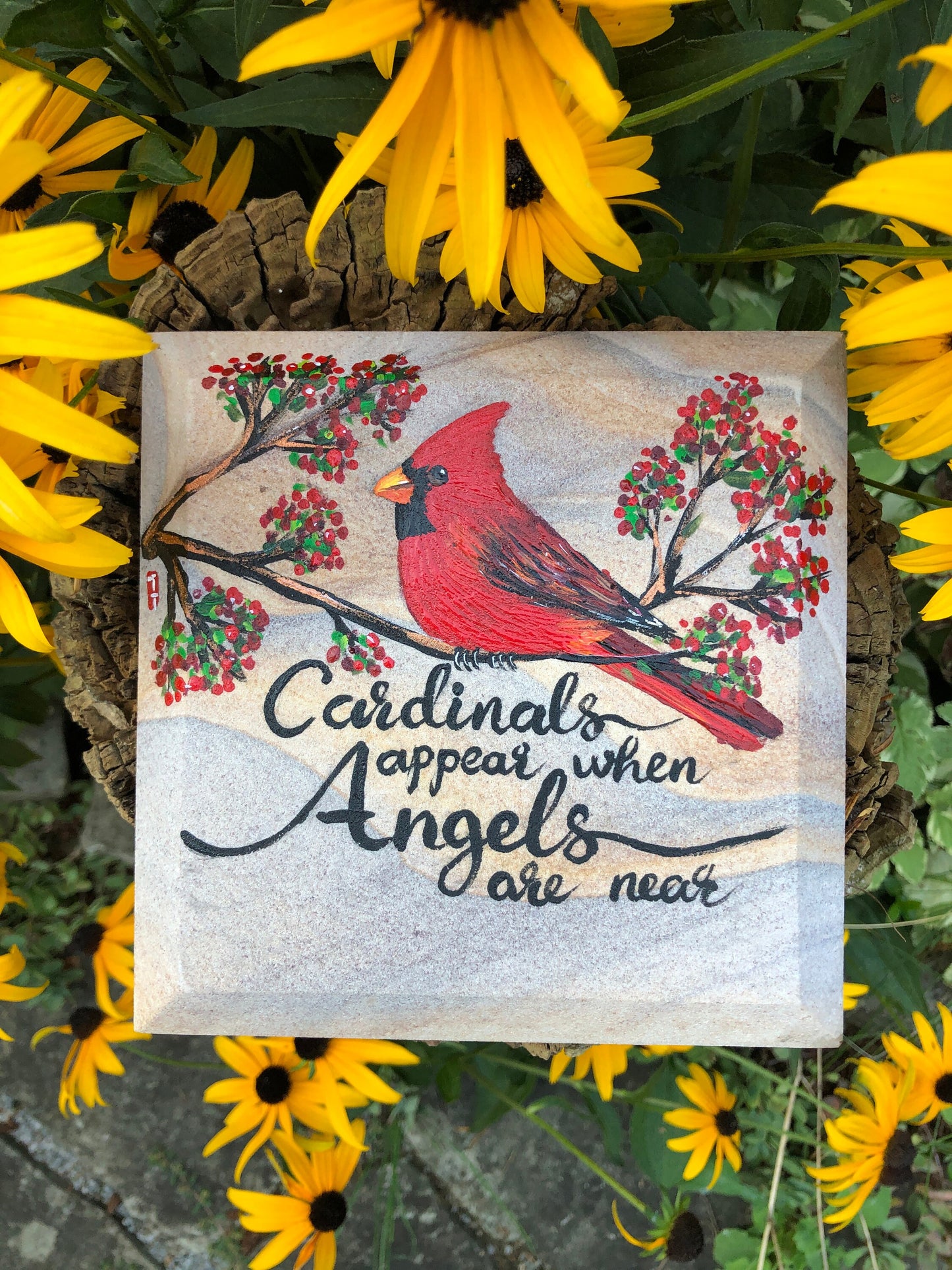 Cardinal Memorial Stone 6.25x6.25" (3)