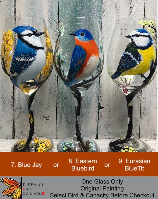 Hand Painted Rooster Wine Glass: Unique Bird Decor